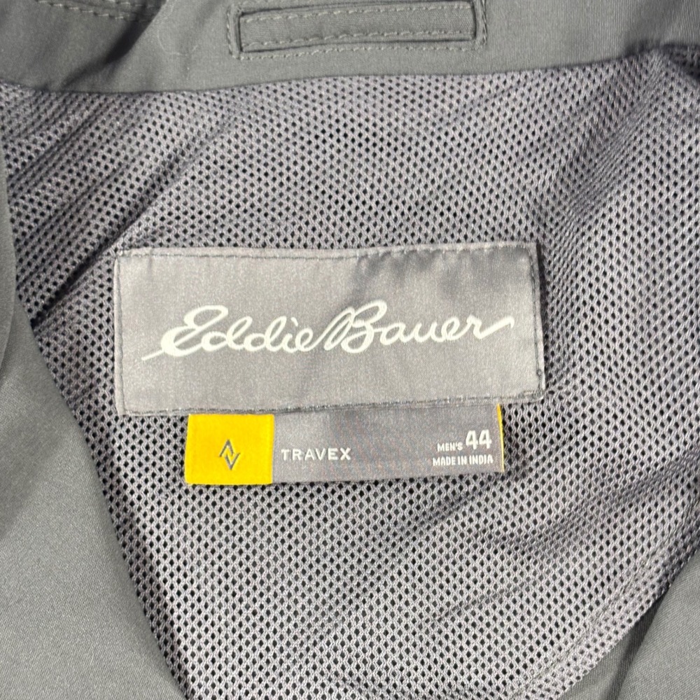 Eddie Bauer Travex Blazer Mens 44 Gray Sport Coat Jacket 3 Button Travel - Picture 2 of 10